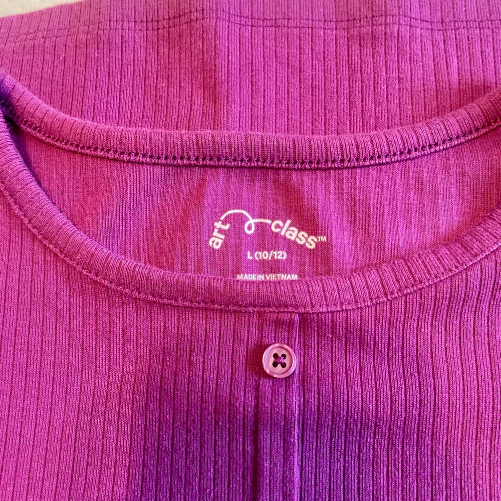 Art Class Vibrant Purple Buttoned Top